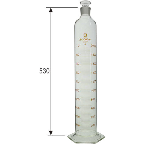 ＳＩＢＡＴＡ　有栓メスシリンダー　スーパーグレード　２０００ｍＬ　023550-20001　1 本