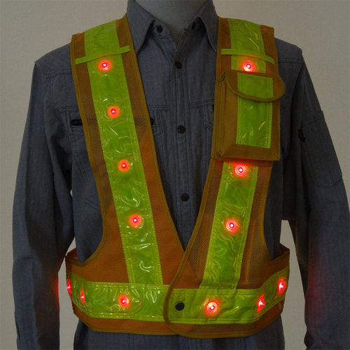 ミズケイ　多機能ベスト「光るんです」赤ＬＥＤタイプ（黄／黄）　3012001　1 枚