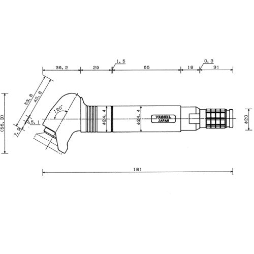 VESSEL 에어 마이크로 그라인더 GTMG25-12CF GT-MG25-12CF 1대