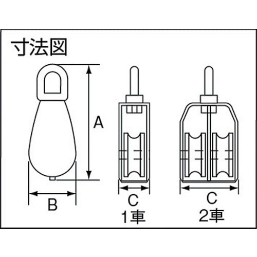 水本　滑車　ステンレス　豆ブロック　基本使用荷重０．１６ｔ　B-1273　1 個