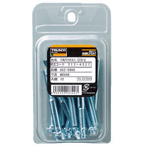 ＴＲＵＳＣＯ　六角穴付ボルト　ユニクロ　半ネジ　Ｍ３×２５　３９本入　／キャップボルト（ＣＡＰ）　B62-0325　1 PK