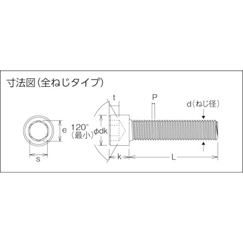 ＴＲＵＳＣＯ　六角穴付ボルト　ユニクロ　全ネジ　Ｍ８×３０　２２本入　／キャップボルト（ＣＡＰ）　B62-0830　1 PK
