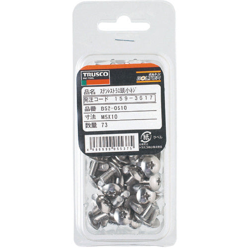 TRUSCO 트러스 머리 작은 나사 스테인리스 전 나사 M3×5 200개입 B52-0305 1 PK