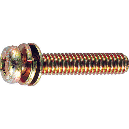 TRUSCO 나베 머리 와셔 조립 나사 P = 4 크로메이트 M3 × 6 180 개입 (스프링 와셔 + JIS 소형 와셔 포함) B51-0306 1 PK