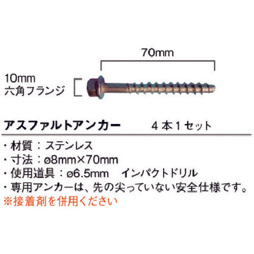 グリーンクロス　アスファルト用アンカー　４本１セット　6300004072　1 Ｓ