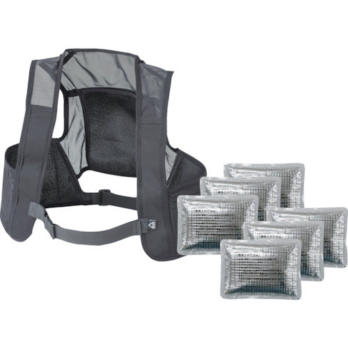 Green Cross Heat Stroke Prevention Supplies, Cooling Vest with Extra Ice Packs, Black, Free Size, 375664, 1 Piece