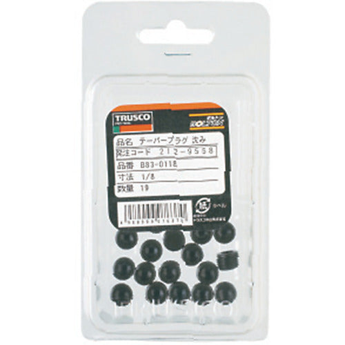 TRUSCO Taper Sink Plug (SP4) Black Dye PT1/4 14 Pieces B83-0114 1 PK