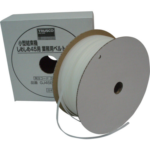 TRUSCO Belt for Small Binding Machine Shime Shime 45 Width 4.5mm x Length 100m White GJ45BTC-100N 1 Box