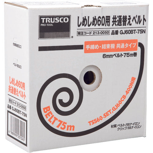TRUSCO Packaging Binding Machine Shime Shime 60 Belt Width 6mm x Length 75m White GJ60BT-75N 1 Roll