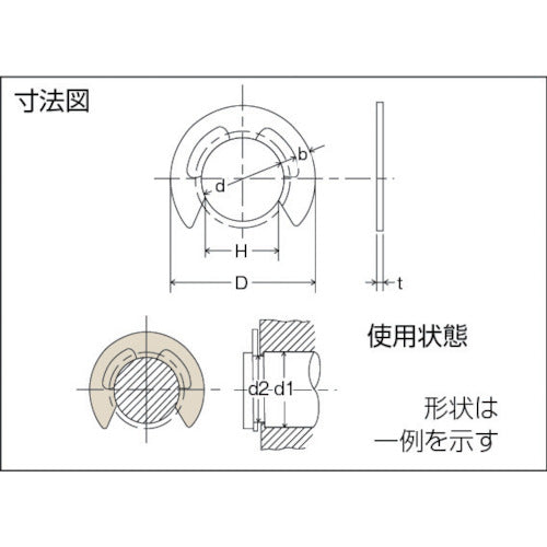 TRUSCO E 링 스테인리스 사이즈 E-10.0 30개입 B92-0010 1 PK