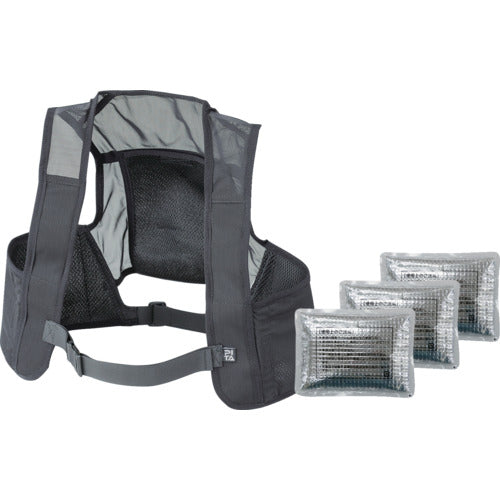 Green Cross Heat Stroke Prevention Supplies, Cooling Vest, Standard Package, Black, Free Size, 375647, 1 Piece