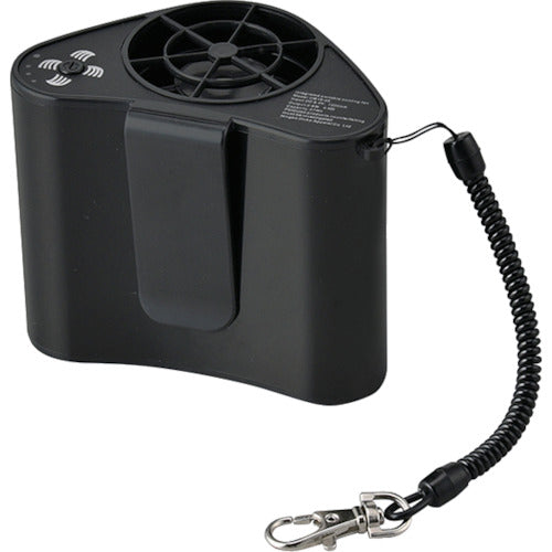 緑十字　熱中症予防対策商品　爽快ジェットファン３（バッテリー一体型）　ブラック　８３×１０２×６６ｍｍ　375653　1 台