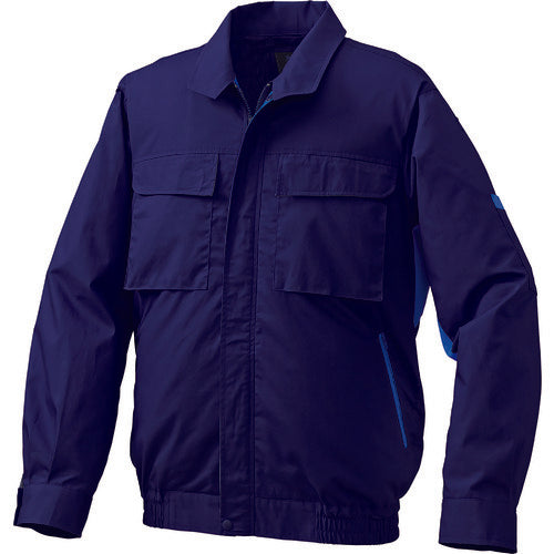 空調服　綿・ポリ混紡脇下マチ付き２空調服［［Ｒ下］］　ウェアのみ　ネイビー×ブルー　Ｌ　KU91910C03S3　1 着