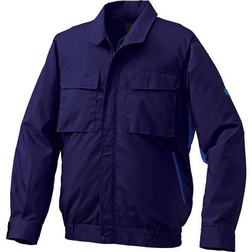 空調服　【今期完売】綿・ポリ混紡脇下マチ付き２空調服［［Ｒ下］］　ウェアのみ　ネイビー×ブルー　Ｍ　KU91910C03S2　1 着