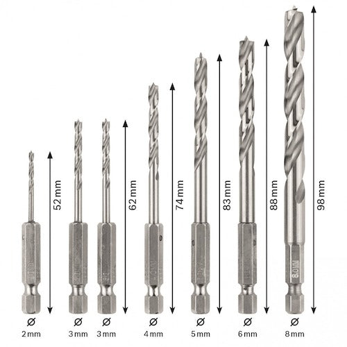 Bosch Woodworking Drill Bits, Pack of 7, 2607019923 1 S