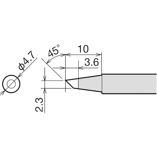 グット　交換コテ先（ＲＸ−８シリーズ）　こて先　RX80HRT2.3BC　1 本