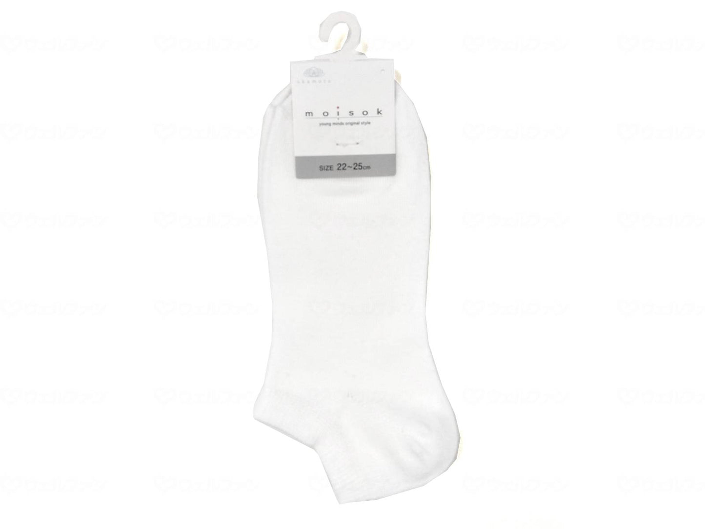 Okamoto Women's MOISOK Plain Sneaker-Length Socks, Off-White, 22-25cm