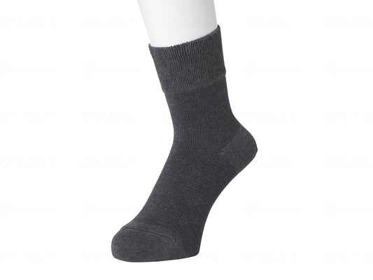 Okamoto Gentlemen's Easy Pique Stretchy Cotton Socks, Charcoal, 24-28cm