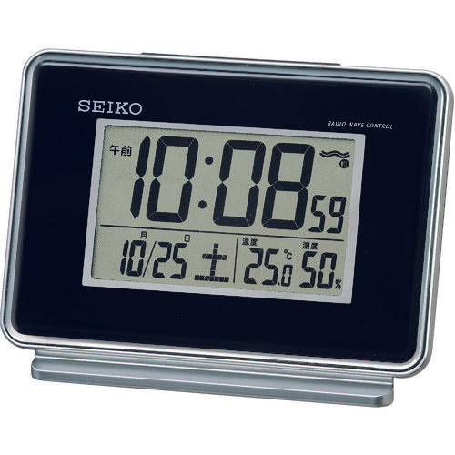 SEIKO Temperature and Humidity Radio-Controlled Clock Black 90 x 127 x 58 mm SQ767K 1 pc