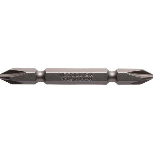 ＶＥＳＳＥＬ　マグネット入りビット　＋２×６５　Ｘ　両頭ビット　１０本組　M-A14265X　10 本