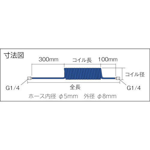 ＴＲＵＳＣＯ　ハイパワーコイルホース高圧用　２．５ＭＰａ　２．０ｍ　HPC-3K　1 本