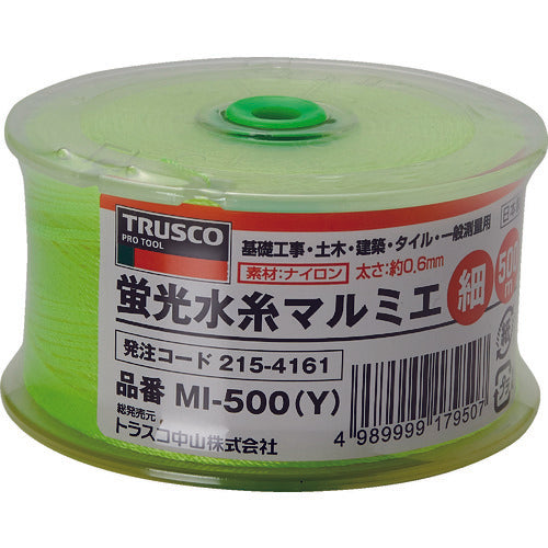 ＴＲＵＳＣＯ　蛍光水糸マルミエ　細　５００ｍ　MI-500-Y　1 巻