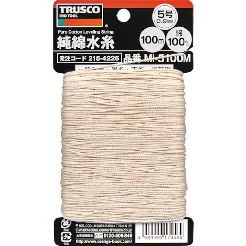 ＴＲＵＳＣＯ　純綿水糸　線径０．９ｍｍ　１００ｍ巻　MI-5100M　1 巻