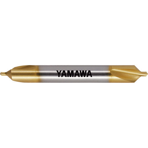 ヤマワ　コーティング弱ねじれ溝Ａ形９０°　センタ穴ドリル　ＣＤ−Ｑ　Ｖ　２Ｘ９０°Ｘ６　CD-Q-V-2X90X6　1 本