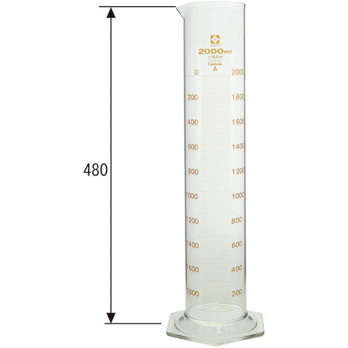 SIBATA Measuring Cylinder Custom A 2000mL 026500-20001 1 unit