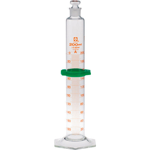 SIBATA Measuring Cylinder with Stopper, Super Grade, 200mL, 023550-200, 1 unit