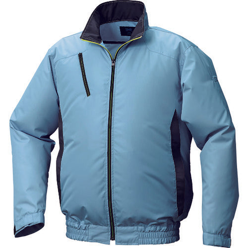 空調服　ポリエステル製カジュアル空調服［［Ｒ上］］ウェアのみライトブルー×ダークネイビーＬ　KU92010C-C24-S3　1 着