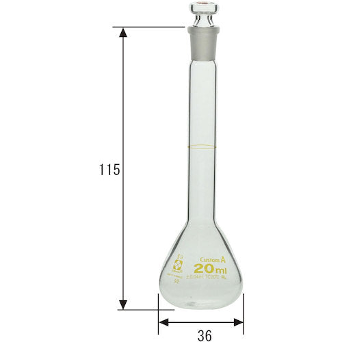 ＳＩＢＡＴＡ　メスフラスコ　カスタムＡ　２０ｍＬ　026050-20　1 本