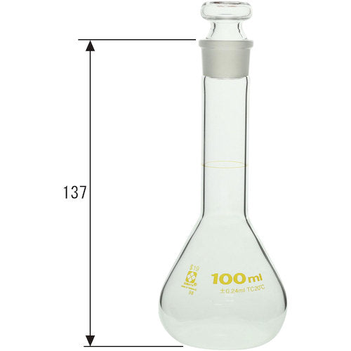 ＳＩＢＡＴＡ　メスフラスコ　短形　１００ｍＬ　023080-100　1 本