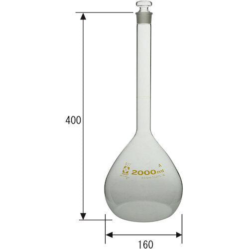 ＳＩＢＡＴＡ　メスフラスコ　スーパーグレード　２０００ｍＬ　020060-2000　1 本