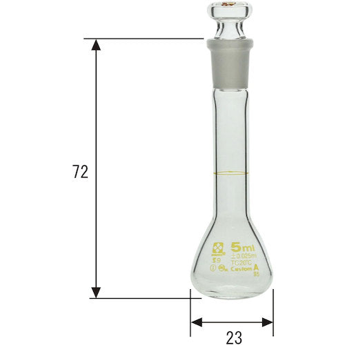 ＳＩＢＡＴＡ　メスフラスコ　カスタムＡ　５ｍＬ　026050-5　1 本