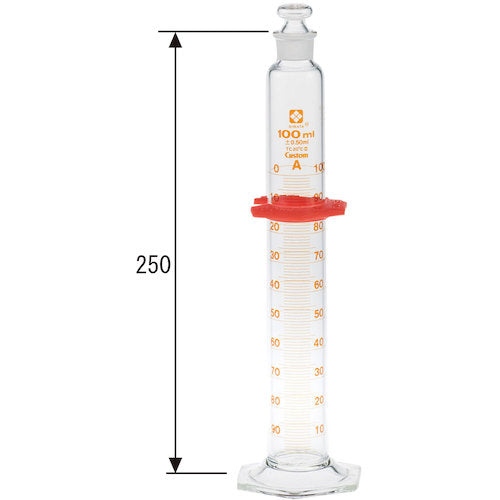 ＳＩＢＡＴＡ　有栓メスシリンダー　カスタムＡ　１００ｍＬ　026580-100　1 本