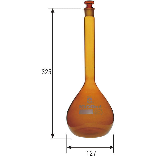 ＳＩＢＡＴＡ　メスフラスコ　カスタムＡ　茶褐色　１０００ｍＬ　026100-1000　1 本