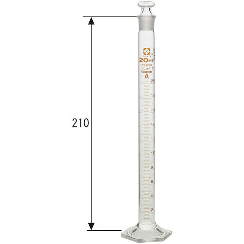 ＳＩＢＡＴＡ　有栓メスシリンダー　カスタムＡ　２０ｍＬ　026580-20　1 本