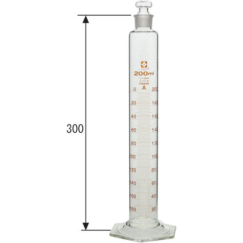 ＳＩＢＡＴＡ　有栓メスシリンダー　カスタムＡ　２００ｍＬ　026580-200　1 本