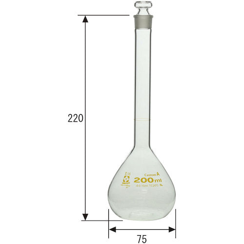 ＳＩＢＡＴＡ　メスフラスコ　カスタムＡ　２００ｍＬ　026050-200　1 本