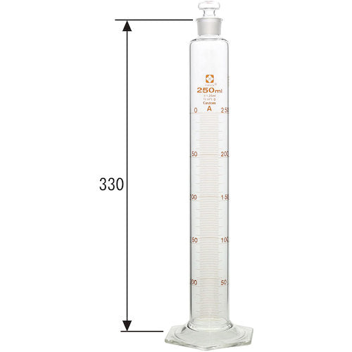 ＳＩＢＡＴＡ　有栓メスシリンダー　カスタムＡ　２５０ｍＬ　026580-250　1 本