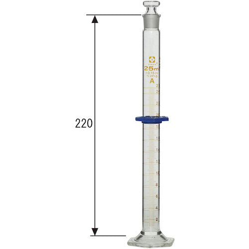 SIBATA Measuring Cylinder with Stopper, Super Grade, 25mL, 023550-25, 1 unit