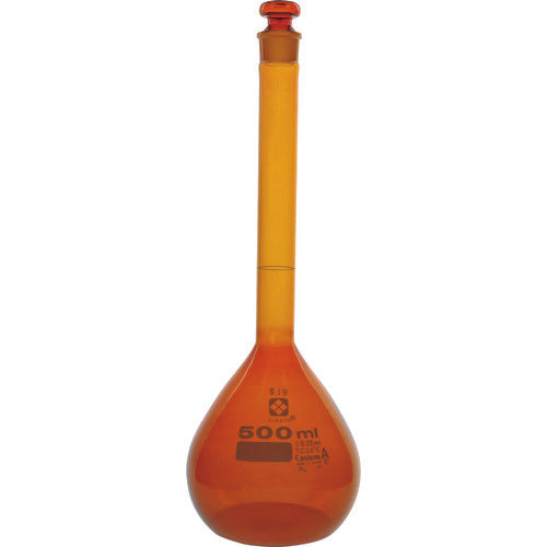 ＳＩＢＡＴＡ　メスフラスコ　カスタムＡ　茶褐色　５００ｍＬ　026100-500　1 本