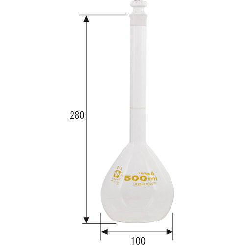 ＳＩＢＡＴＡ　メスフラスコ　カスタムＡ　５００ｍＬ　026050-500　1 本