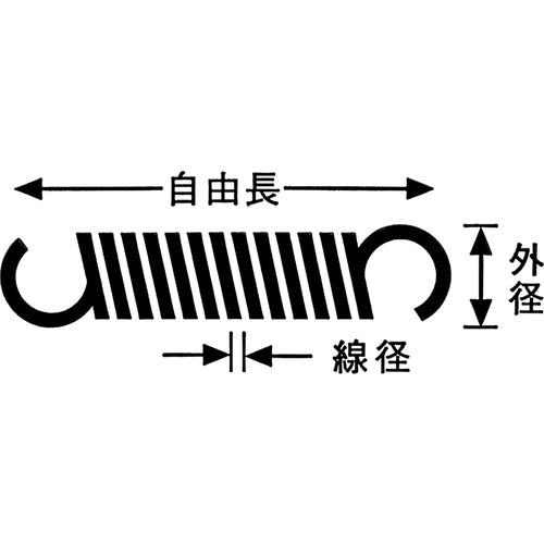 ＷＡＫＩ　鉄引きバネ　０．４×５×２３（２個入）　SR-1981　1 PK