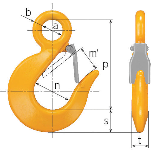 KITO 체인 링 카나그 부재(아이 타입) 슬링 훅 HTL 기본 사용 하중 1.1t HTL4060 1개