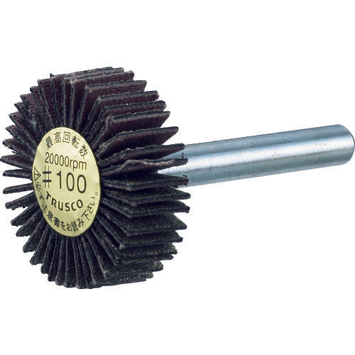 ＴＲＵＳＣＯ　ダイヤ軸付フラップホイール　オールダイヤ　Φ３０Ｘ軸径６　１００＃　P-DF3010-6A　1 個