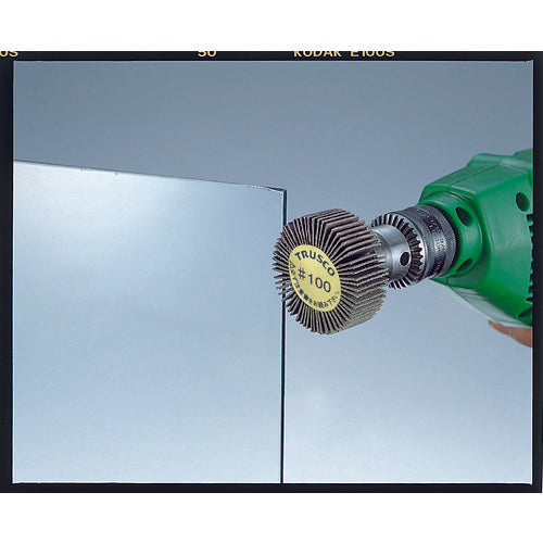 ＴＲＵＳＣＯ　ダイヤ軸付フラップホイール　オールダイヤ　Φ３０Ｘ軸径６　１００＃　P-DF3010-6A　1 個