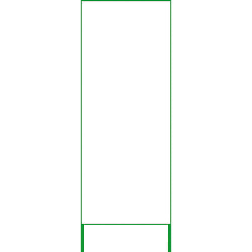 Green Cross SL standing sign, plain white iron plate, 25mm square iron frame, 1400 x 550, 1101010515, 1 unit