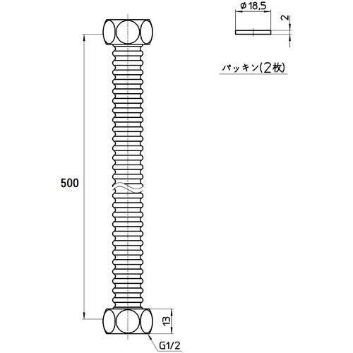 SANEI 플렉시블 튜브 T15B-13X500-A 1개